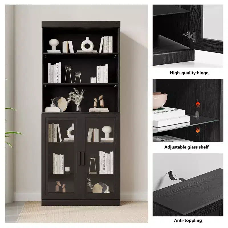 Armadietto con anta in vetro | Elegante, raffinato. Grande capacità di archiviazione, pratico e bello. Mantiene la casa in ordine.
