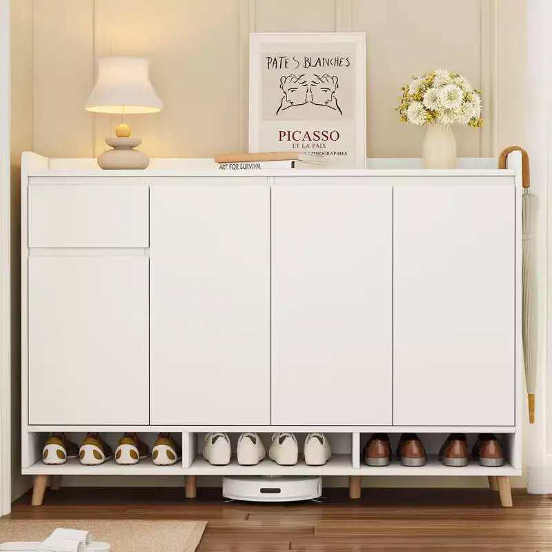 Scarpiera moderna con ripiani regolabili, organizer minimalista per la casa, credenza contenitore