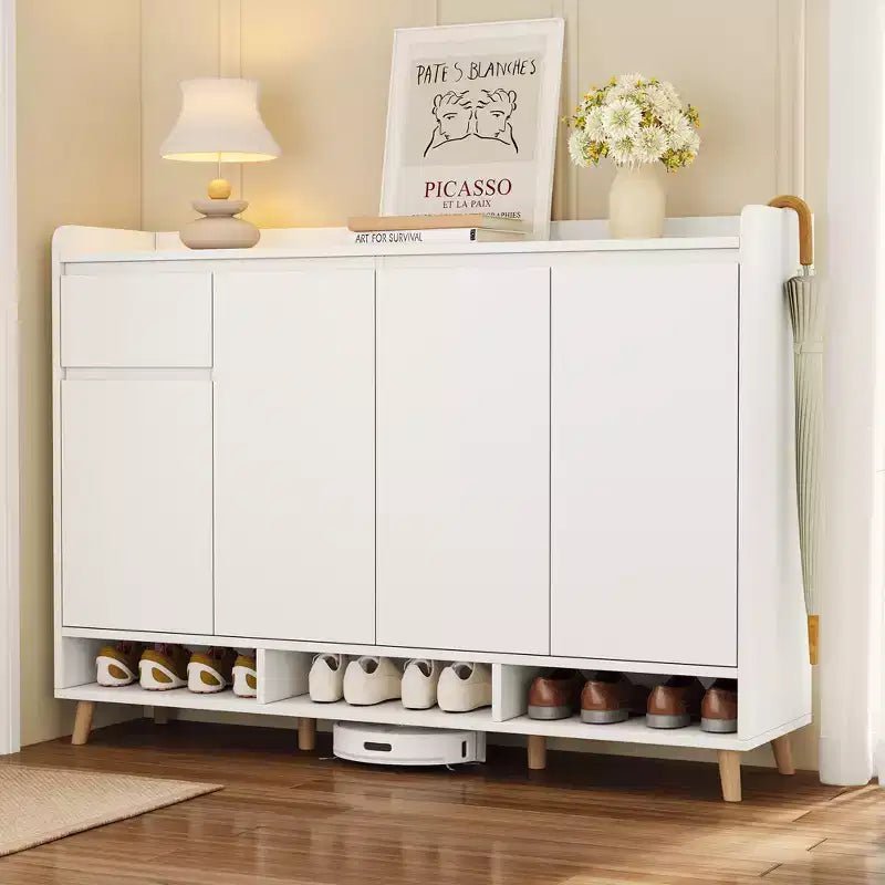 Scarpiera moderna con ripiani regolabili, organizer minimalista per la casa, credenza contenitore