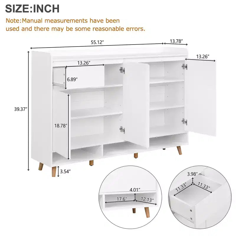 Scarpiera moderna con ripiani regolabili, organizer minimalista per la casa, credenza contenitore