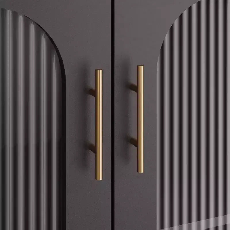 Mobile Buffet Credenza, Mobile Contenitore in Legno con Ante in Vetro, Due Maniglie in Metallo, Mobile Contenitore con Ripiani Regolabili, Credenza Moderna