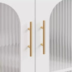Mobile Buffet Credenza, Mobile Contenitore in Legno con Ante in Vetro, Due Maniglie in Metallo, Mobile Contenitore con Ripiani Regolabili, Credenza Moderna
