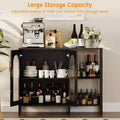 Mobile Buffet Credenza, Mobile Contenitore in Legno con Ante in Vetro, Due Maniglie in Metallo, Mobile Contenitore con Ripiani Regolabili, Credenza Moderna