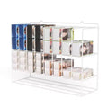 Hair Color Organizer Rack, 2-Tier Wall-Mounted Metal Salon Storage Display for Hair Dye Tubes, White