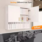 Espositore per Tinture Capelli, Scaffali Regolabili da Parete Mobiletto da Salone, Bianco