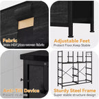 Cassettiera alta 90 cm per camera da letto con 12 cassetti, comò con tasche laterali e ganci, robusto telaio in acciaio, piano in legno, maniglia facile da tirare