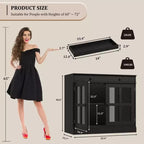 Credenze a Buffet con Anta in Vetro, Credenza da 35,4" con Cassetto Contenitore, Design Adattabile