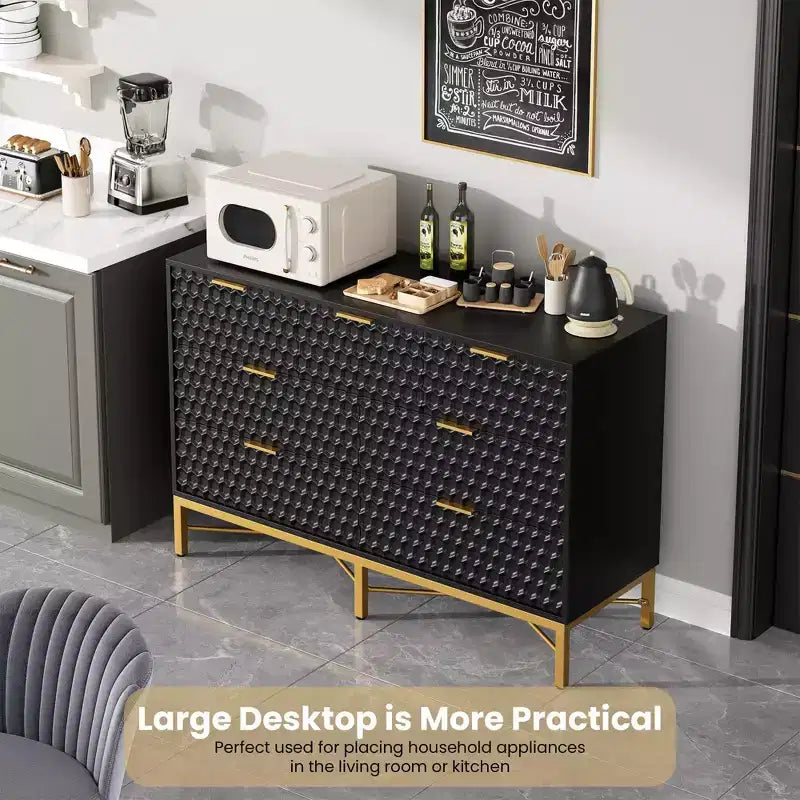 Comò a 7 cassetti per camera da letto, cassettiera moderna e semplice per armadio con piano ampio, comò alto in legno