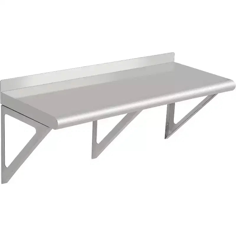 Stainless Steel Wall Shelf NSF Commercial Wall-Mounted Shelving Appliance & Equipment Metal Shelving With a Backsplash and Two Brackets