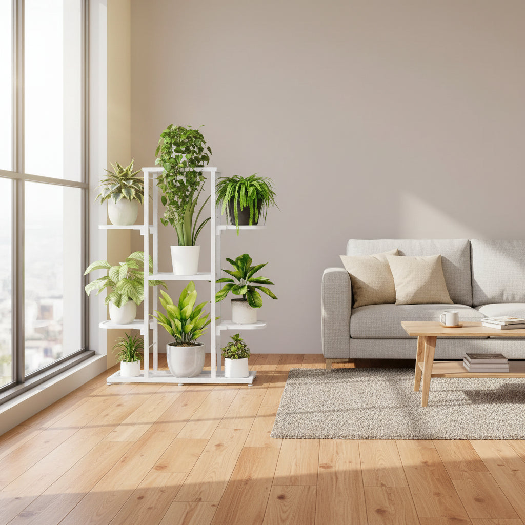 Portavasi da Interno, Portavasi a Ripiani - per Amanti delle Piante e Appassionati del Fai da Te, Perfetto per Soggiorno, Balcone e Giardino - Organizzazione Generale