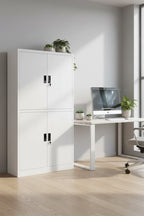 vidaXL Filing Cabinet Storage Metal Cabinet with Shelves for Home Office Steel - White