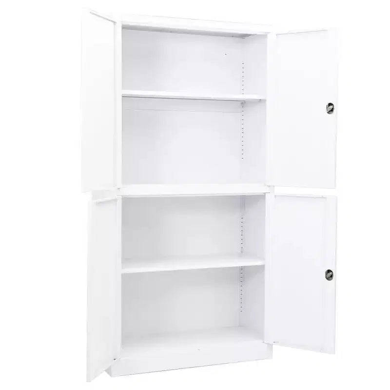 Mobiletto/armadietto in metallo per archivio con ripiani per ufficio domestico in acciaio - Bianco