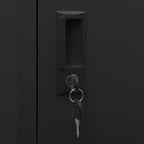 Armadietto Spogliatoio in Acciaio - Moderno, con Serratura, Ventilato, a 5 Scomparti e Porta-etichette - Nero
