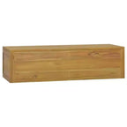 Mobiletto da Bagno in Teak Naturale Legno Massello di Teak