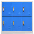 Armadietto Metallico, Organizzatore Sicuro in Acciaio per Scuole, Uffici, Grigio e Blu, Montaggio Facile Richiesto, 5pz