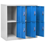 Armadietto Metallico, Organizzatore Sicuro in Acciaio per Scuole, Uffici, Grigio e Blu, Montaggio Facile Richiesto, 5pz