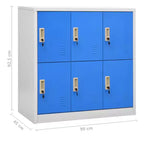 Armadietto Metallico, Organizzatore Sicuro in Acciaio per Scuole, Uffici, Grigio e Blu, Montaggio Facile Richiesto, 5pz