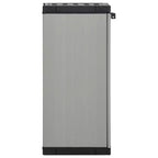 Armadietto da Giardino - Organizer Compatto da Patio, Materiale PVC e PP, con 1 Ripiano e Serratura di Sicurezza, Grigio e Nero, 13.8x15.7x33.5