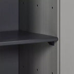 Armadietto da Giardino - Organizer Compatto da Patio, Materiale PVC e PP, con 1 Ripiano e Serratura di Sicurezza, Grigio e Nero, 13.8x15.7x33.5