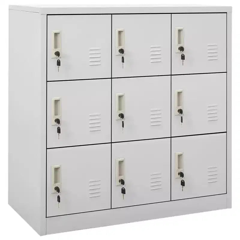 vidaXL Locker Cabinet Set of 2 Light Grey Steel Medium Locker Cabinet