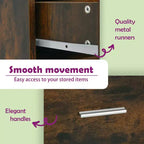 Mobiletto Farmacia in Rovere Affumicato - Ampio Contenitore, Legno Composito, Design Estraibile Ideale per Ufficio, Soggiorno, Camera da Letto o Cucina