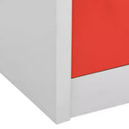 Armadietti in Acciaio, Armadietti Contenitori dal Design Moderno con 9 Scomparti, Ideali per Scuola o Ufficio - Grigio e Rosso
