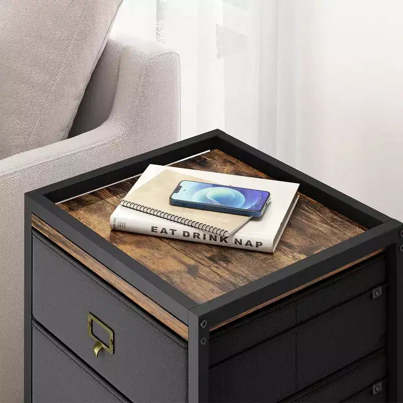 Cassettiera portadocumenti, armadietto portadocumenti mobile, supporto per stampante su rotelle, adatto per formati A4 o Letter, cassettiera portadocumenti verticale in tessuto con ruote, sottopensile