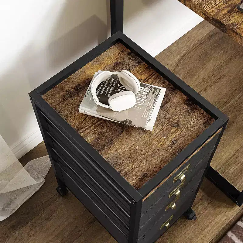 Cassettiera portadocumenti, armadietto portadocumenti mobile, supporto per stampante su rotelle, adatto per formati A4 o Letter, cassettiera portadocumenti verticale in tessuto con ruote, sottopensile