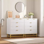 Cassettiera a 5 cassetti per camera da letto, Comò con base in metallo, Cassettiera moderna organizer per soggiorno, corridoio, armadio