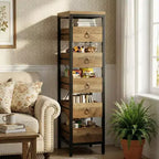 Cassettiera contenitore decorativa, Comò piccolo con struttura in metallo e cassetti in legno massello, Cassettiera multifunzionale per cucina, camera da letto, soggiorno