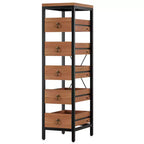 Cassettiera contenitore decorativa, Comò piccolo con struttura in metallo e cassetti in legno massello, Cassettiera multifunzionale per cucina, camera da letto, soggiorno