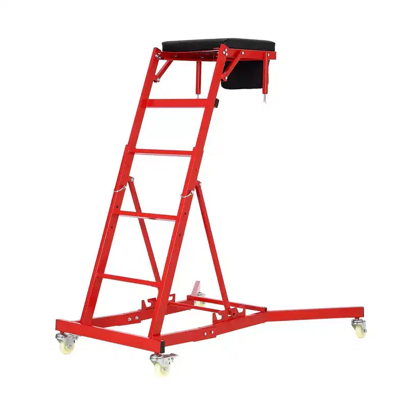 Sedile carrellino per lavori pesanti per camion e SUV - Altezza regolabile, capacità 180 kg, seduta imbottita, ruote girevoli con blocco, borsa portautensili - Colori multipli