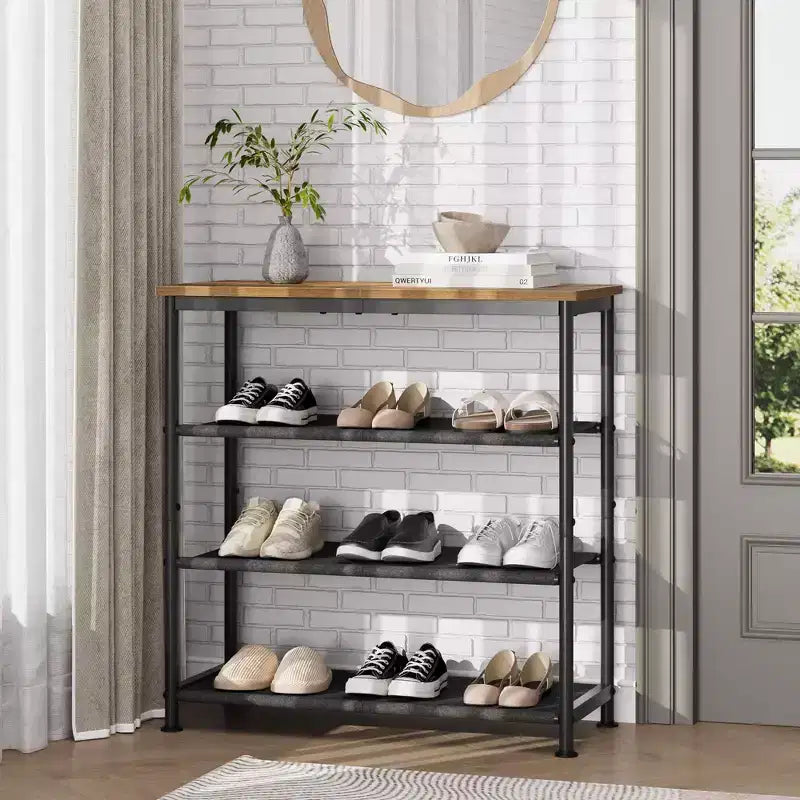 Scarpiera sottile a 3 livelli, organizer, struttura in metallo robusto e ripiani in tessuto non tessuto, scarpiera regolabile per ingresso, camera da letto