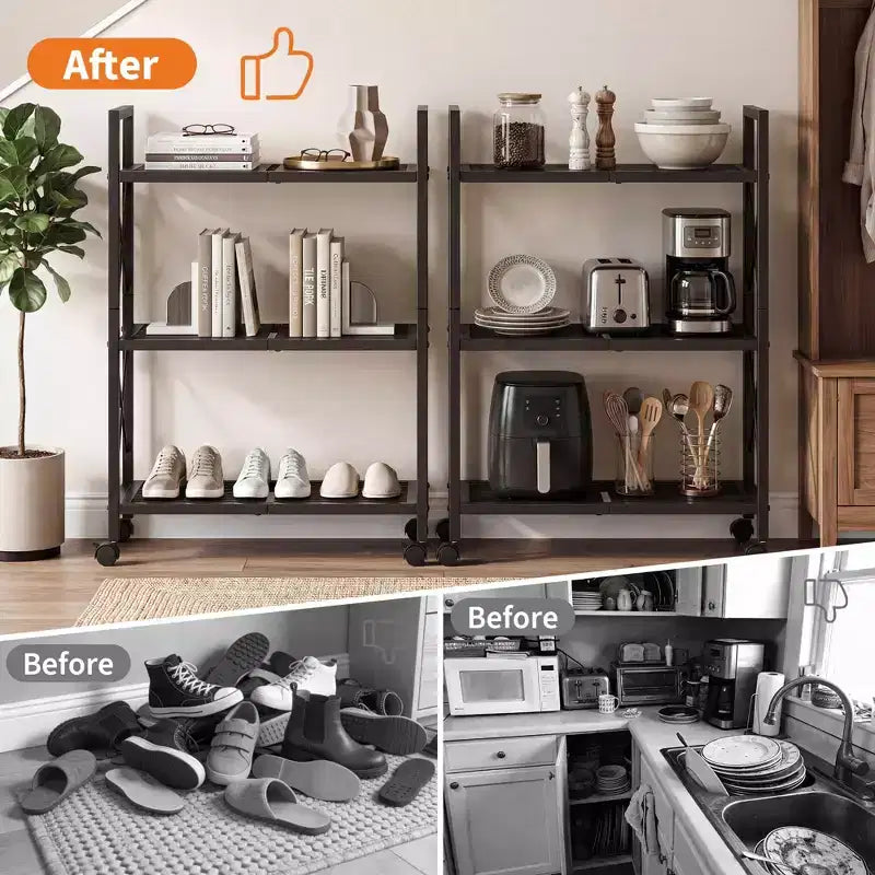 Scarpiera sottile a 3 livelli, organizer, struttura in metallo robusto e ripiani in tessuto non tessuto, scarpiera regolabile per ingresso, camera da letto