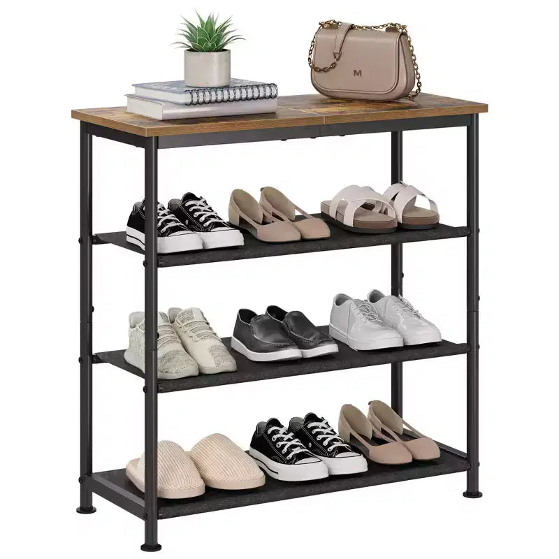 Scarpiera sottile a 3 livelli, organizer, struttura in metallo robusto e ripiani in tessuto non tessuto, scarpiera regolabile per ingresso, camera da letto