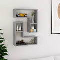 Mensola a muro in legno multistrato grigio cemento