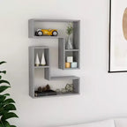Mensola a muro in legno multistrato grigio cemento