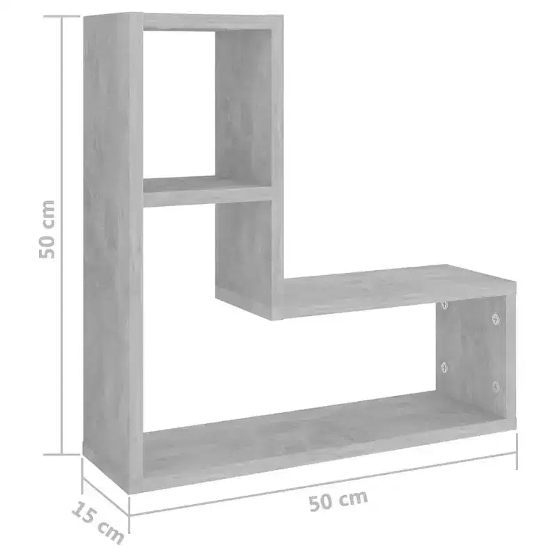 Mensola a muro in legno multistrato grigio cemento
