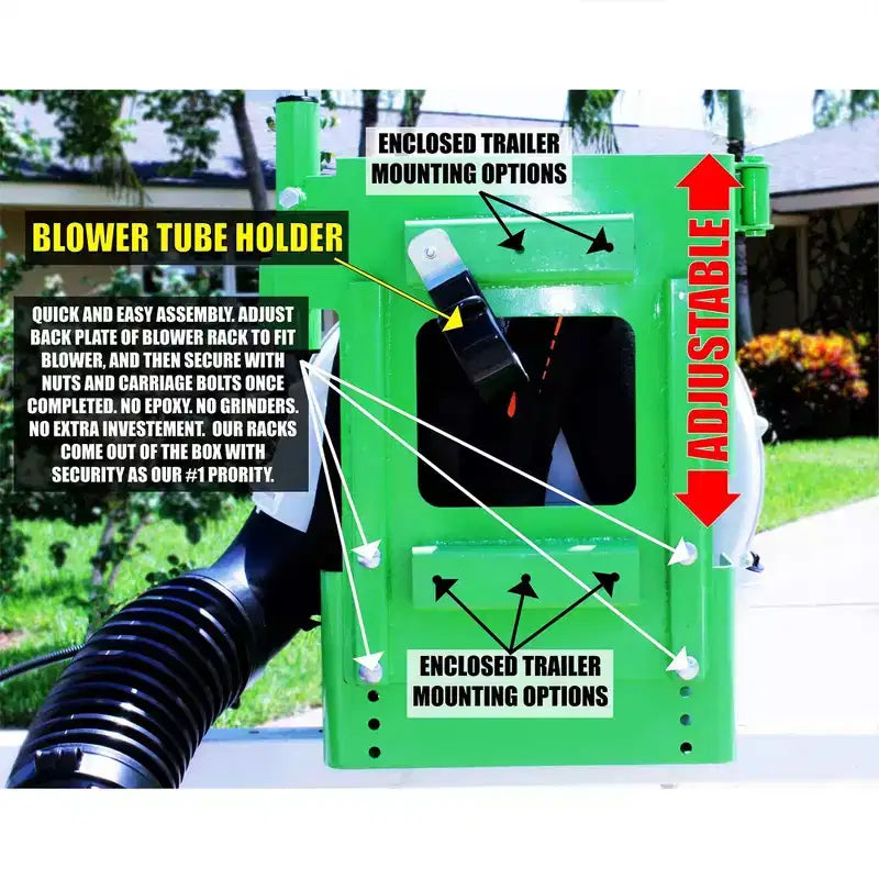 Supporto portaoggetti multiuso antifurto in acciaio per soffiatore a zaino per rimorchi e garage